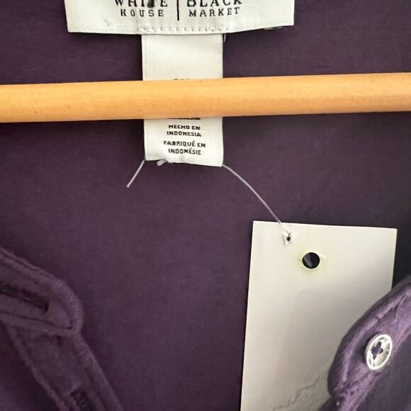 NWT🏷 WHITE HOUSE | BLACK MARKET Cotton Purple Tank w/decorative buttons, Sz XS - Picture 8 of 9